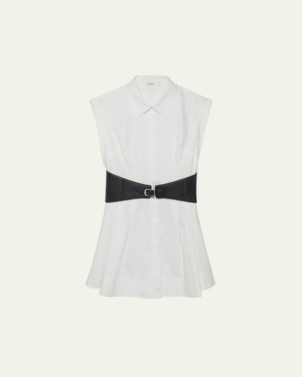 Adler Sleeveless Belted Mini Shirtdress